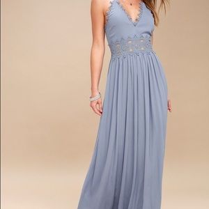 Lulu’s This is Love Slate Blue Maxi Dress